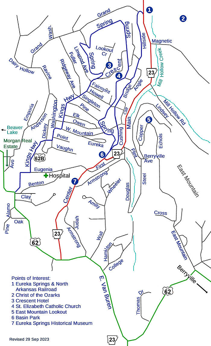Eureka Springs street map