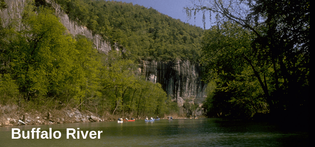 Springtime - Buffalo River with two canoeists