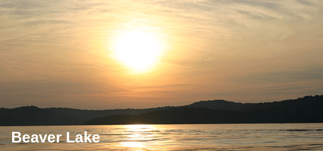 Summertime - A golden sunset for Beaver Lake