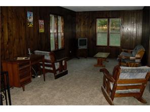 Living room with panelled walls
