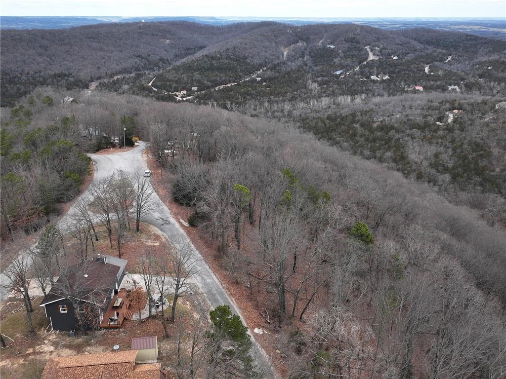 Aerial view of lot on hillside